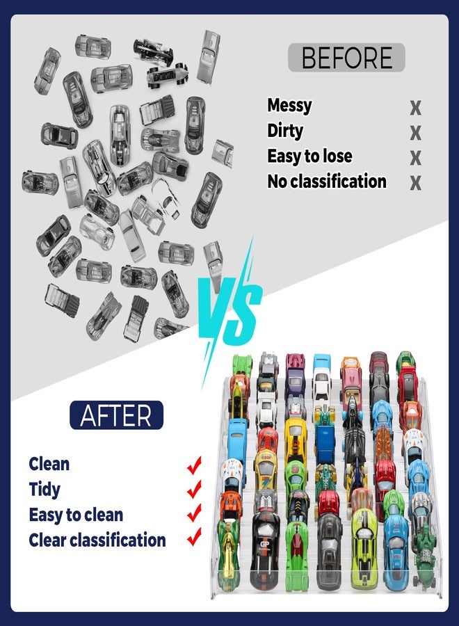 KISLANE 7-Layer Matchbox Car Display Case - Transparent Acrylic, Holds 63 Cars, Ideal for Collecting and Organizing 1:64 Scale Toy Cars (Transparent) - Image 4